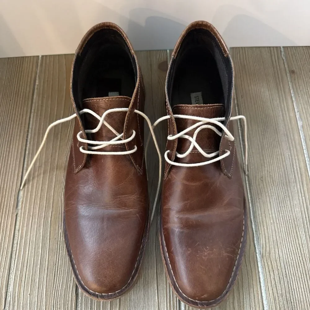 Steve Madden Mens Harken Chukka Genuine Leather Boots Dress Shoes Size-  13M